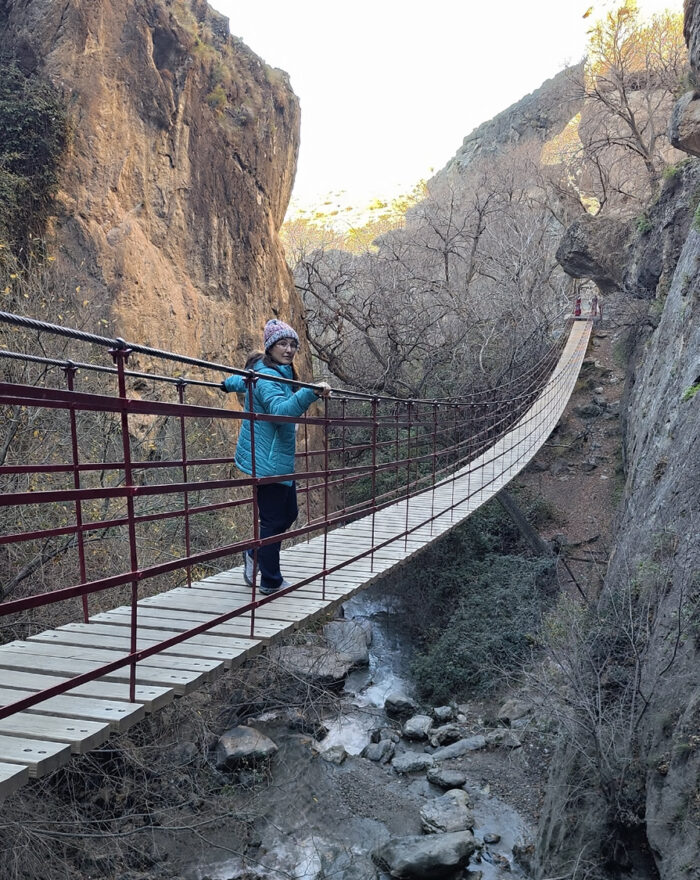 Ruta de los puentes colgantes de los Cahorros de Monachil en Granada