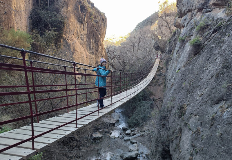 Ruta de los puentes colgantes de los Cahorros de Monachil en Granada