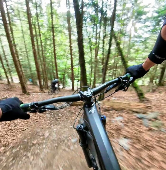Bajada de la línea TNM Trail del Fabian Bike Center (Aragnouet, Francia)