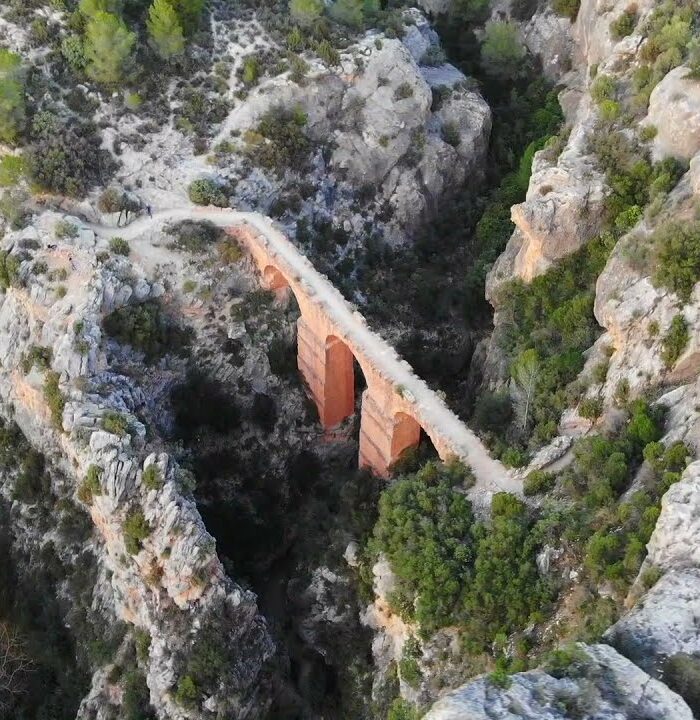 Acueducto romano de Peña Cortada a vista de dron (Tuéjar, Chelva y Calles)